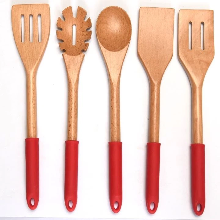 Wood and Silicone Kitchen Utensils
